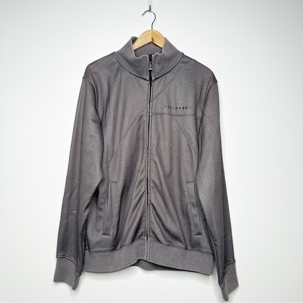 Billabong Men’s Charcoal Full Zip Mock Neck Jacket Sweatshirt Size L